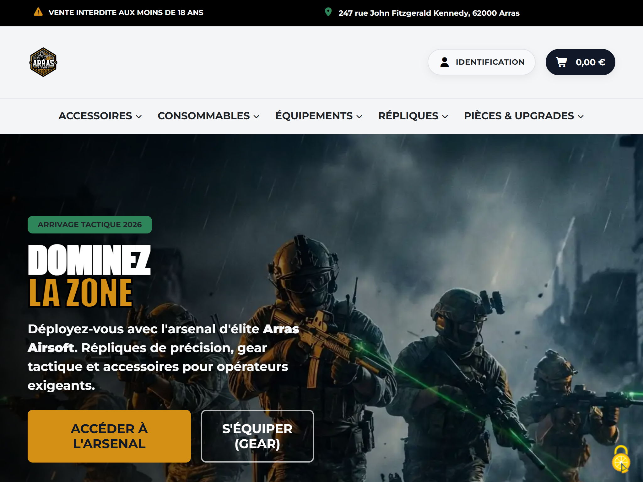 Arras Airsoft - Refonte plateforme e-commerce